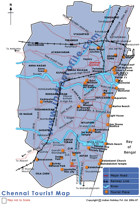 chennai tourist map